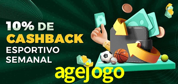 10% de bônus de cashback na agejogo